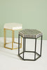 Bone Inlay Hexagonal Stripe Side Table White 4