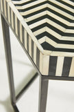 Bone Inlay Hexagonal Stripe Side Table Black 3