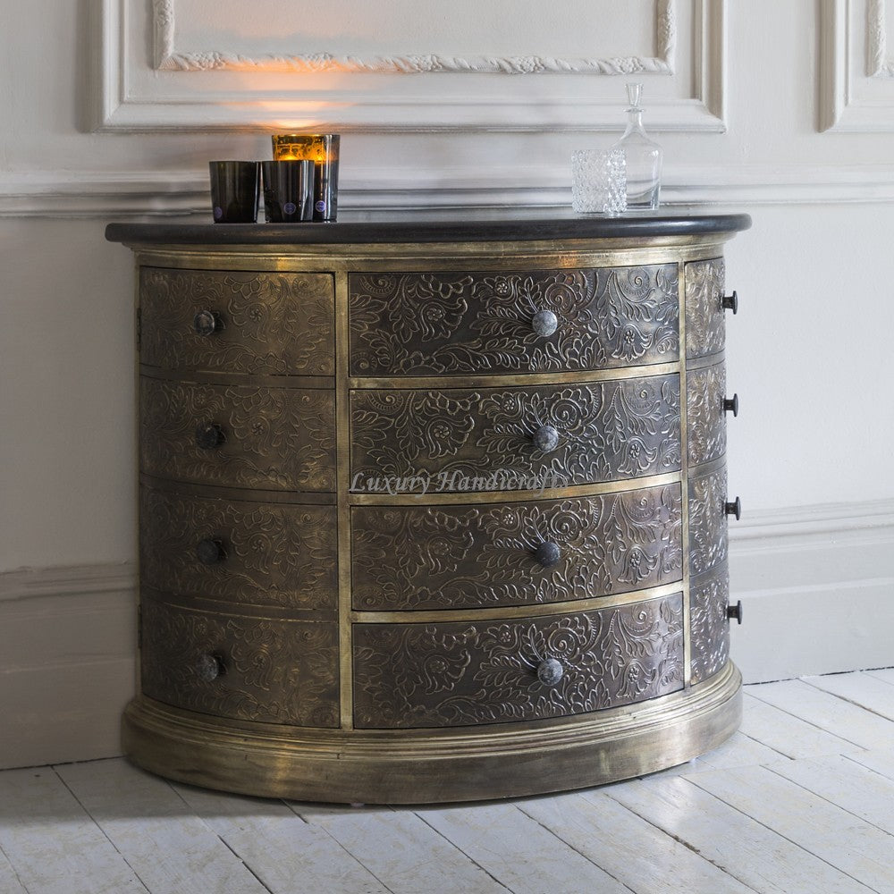 Antique Metal Chest Of Drawer With Black Granite Top – Lakecity Handicrafts