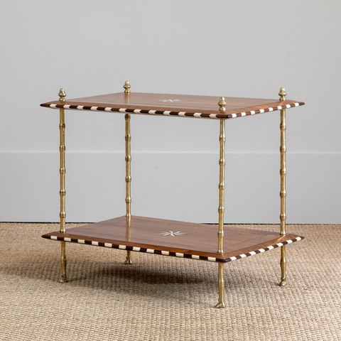 Eden Teakwood Bone Inlay Side Table Natural