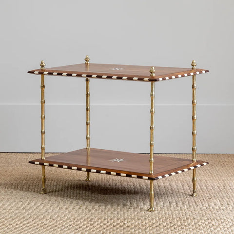 Eden Teakwood Bone Inlay Side Table Natural