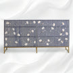 Shop the Ada Bone Inlay Chest of 6 Drawers Indigo Blue online 1 