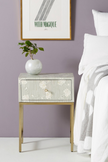 Buy Ada Bone Inlay Nightstand|Bedside 1 Drawer Grey 1