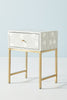 Side look Ada Bone Inlay 1-Drawer Nightstand Grey 3