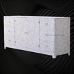 Top Alexa Mother of Pearl Inlay Media Cabinet White 5