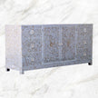 Shop Alexa Mother of Pearl Inlay Media Cabinet Grey Online 2