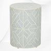 Front Look for the Amelia Bone Inlay Geometric Side Table Sky Blue 1