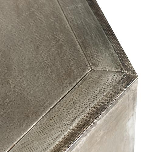 Close-up view of the Anatole White Metal Side Table 3