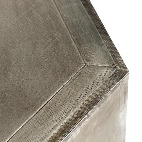 Close-up view of the Anatole White Metal Side Table 3
