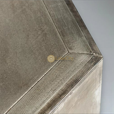 Anatole White Metal Side Table