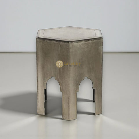 Anatole White Metal Side Table