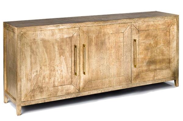 Antique Brass Embossed 3 Door Sideboard 2
