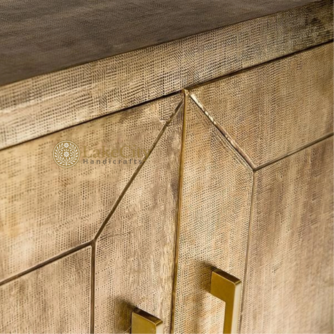 Antique Brass Embossed 3 Door Sideboard