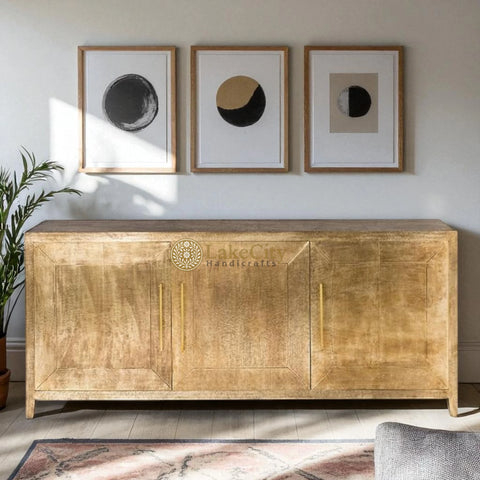 Antique Brass Embossed 3 Door Sideboard