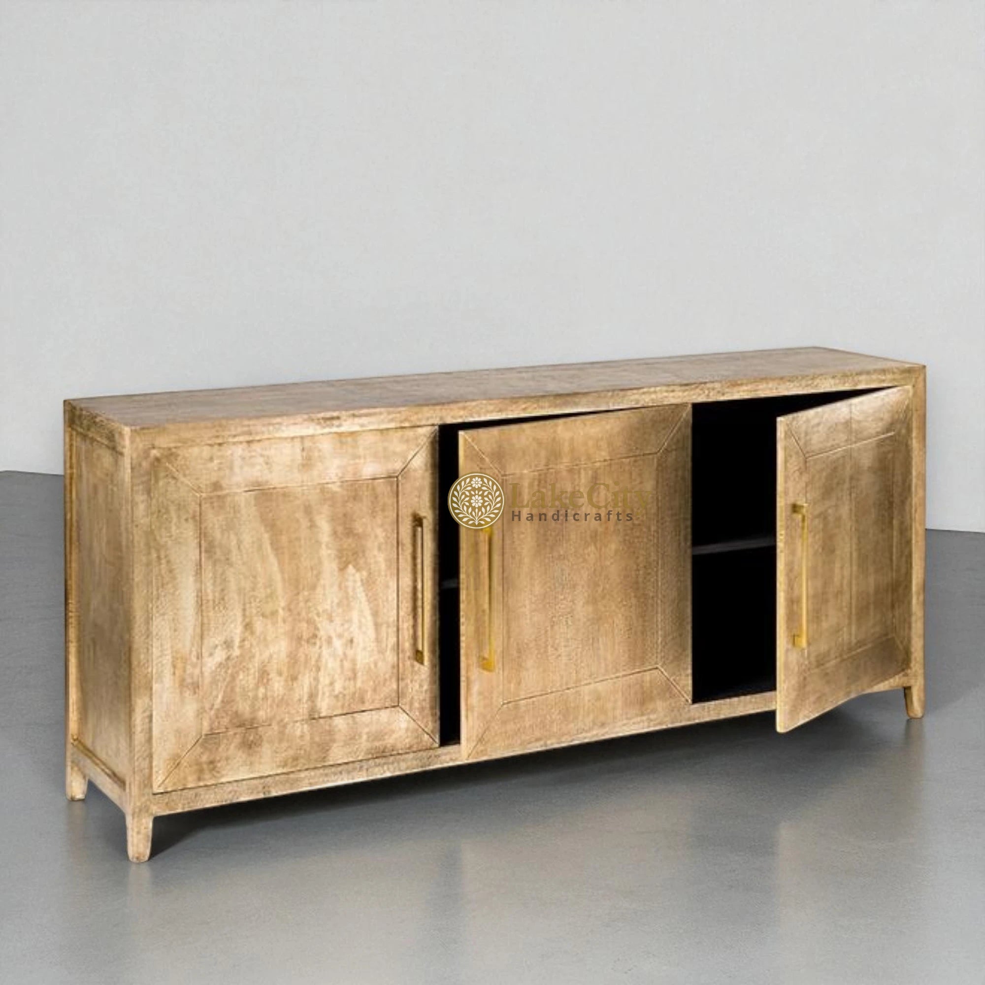 Antique Brass Embossed 3 Door Sideboard