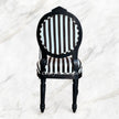 Luxurious design of the Archibald Baroque Velvet Striped Black Chair 4