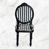 Luxurious design of the Archibald Baroque Velvet Striped Black Chair 4