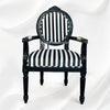 Showcasing the luxurious Archibald Baroque Velvet Striped Black Chair with arms 5