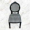 Shop the Archibald Baroque Velvet Striped Black Chair 2