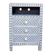 Bone Inlay Bedside Table In Star Design Grey 1