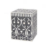 Bone Inlay Square Stool Bel Black 1