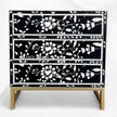 Blooming Flowers Bone Inlay Bedside Black