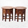 Bone Inlaid Octagonal Side Table Brown 5