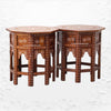 Bone Inlaid Octagonal Side Table Brown 6