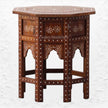 Bone Inlaid Octagonal Side Table Brown 3