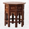 Bone Inlaid Octagonal Side Table Brown 4