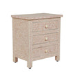 Pink Bone Inlay 3 Drawer Bedside Geometric 2