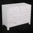 Bone Inlay 4 Drawer Checkerboard Dresser Lilac 2