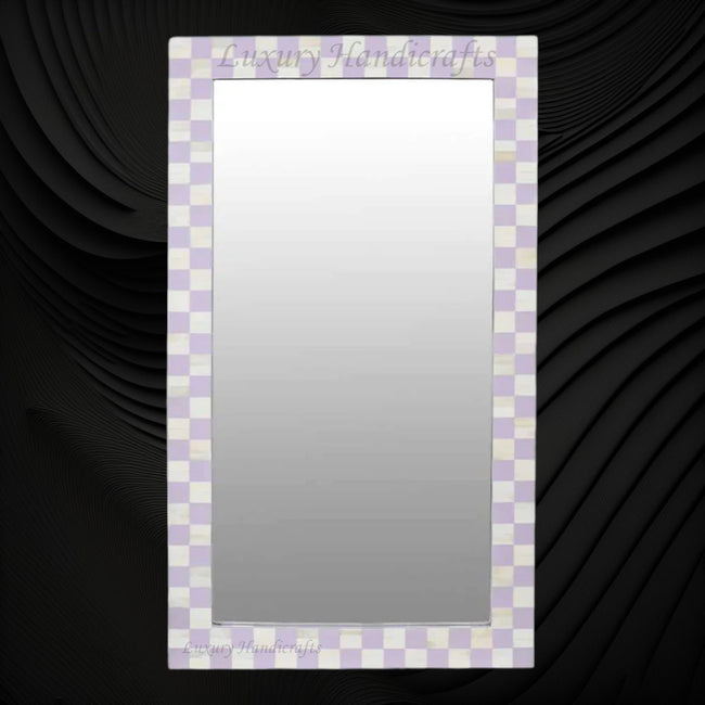 Bone Inlay Checkerboard Mirror Lilac 1