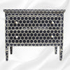 Bone Inlay Chest of 2 Drawer Honeycomb Black 1