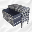 Bone Inlay Chest of 2 Drawer Honeycomb Black 3