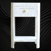 Bone Inlay Edge Floral Bedside White 1