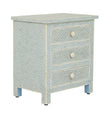 Bone Inlay Fishscale 3 Drawer Bedside Mint Green 2