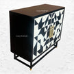 Bone Inlay Geometric 2 Door Cabinet Black 4