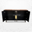 Bone Inlay Geometric 4 Door Sideboard Black 3