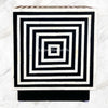 Bone Inlay Stripe Cube Side Table Black 6