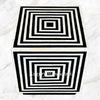 Bone Inlay Stripe Cube Side Table Black 3