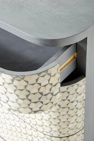 Targua Bone Inlay 3 Drawer Chest Black