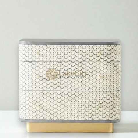 Targua Bone Inlay 3 Drawer Chest Black