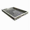 Side view of the Black Bone Inlaid Rectangular Tray with Floral Design 2