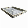 Grey Bone Inlaid Rectangular Tray Floral Design 2