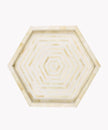 Bone Inlay Tray Stripe Hexagon Shape White 2