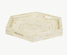 Bone Inlay Tray Stripe Hexagon Shape White 1