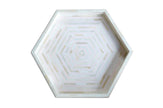 Bone Inlay Tray Stripe Hexagon Shape Pale Pink 2