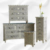 Bone Inlay Floral 3 Drawer Chest Black 7