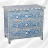 Bone Inlay Floral 3 Drawer Chest Blue 2